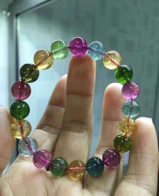 巴西碧璽手鏈女款碧璽手串旺夫石招財(cái)水晶飾品一物一圖